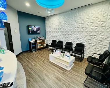 Reception area at Outlook Dental, McKinney, TX.